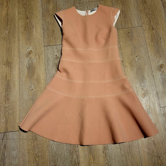 SANDRO Remind Rose Cindre Pink Tiered Fit And Flare Baby Pink Short Dress - Picture 9 of 11